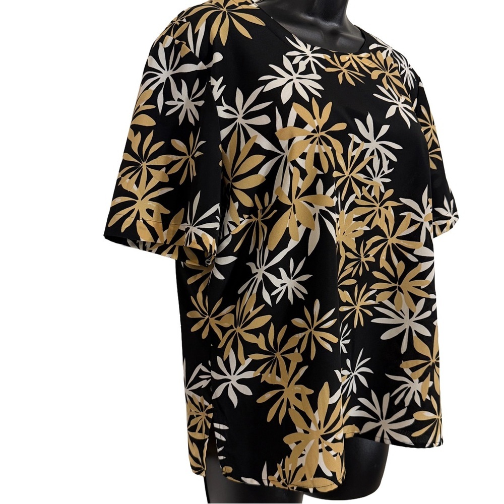 Floral Black and Gold Women’s Blouse - Picture 7 of 7